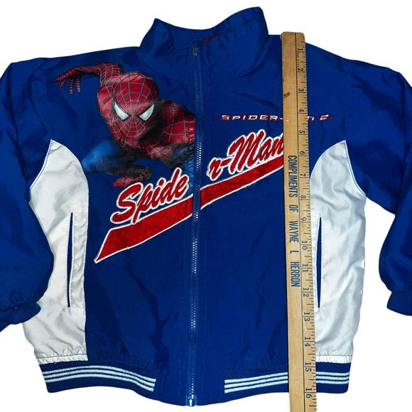 Vintage Y2k 2004 Spiderman embroidered 2 Boys Lightweight Jacket Coat boys - Picture 5 of 8